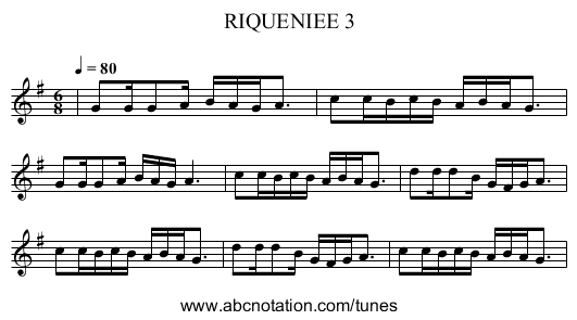 RIQUENIEE 3 - staff notation
