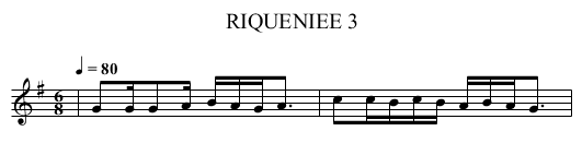 RIQUENIEE 3 - staff notation