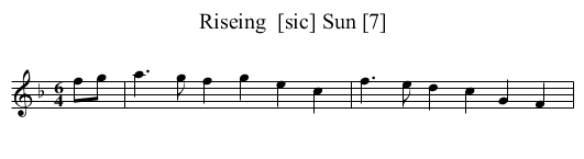Riseing  [sic] Sun [7] - staff notation