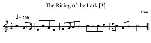 Rising of the Lark [3], The - staff notation
