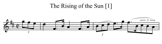 Rising of the Sun [1], The - staff notation
