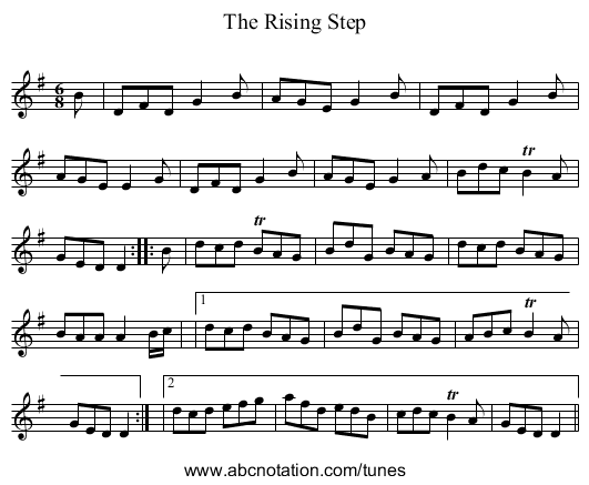 Rising Step, The - staff notation