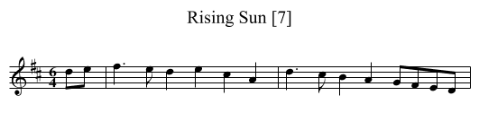 Rising Sun [7] - staff notation