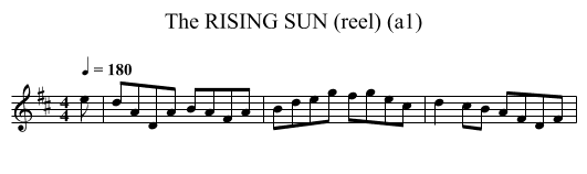 RISING SUN (reel) (a1), The - staff notation
