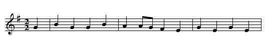 Ritter und Magd - staff notation