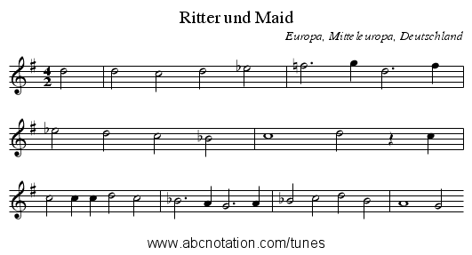 Ritter und Maid - staff notation
