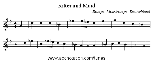 Ritter und Maid - staff notation