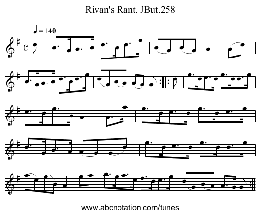 Rivan's Rant. JBut.258 - staff notation