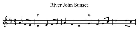 River John Sunset - staff notation