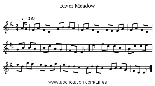 River Meadow - staff notation