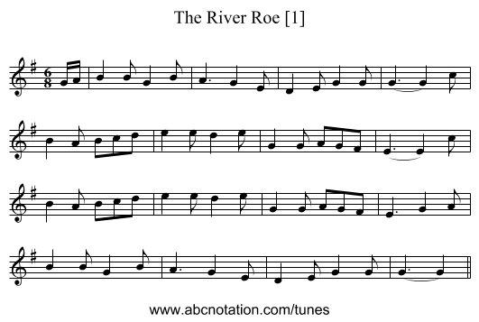 River Roe [1], The - staff notation