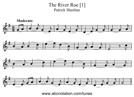 River Roe [1], The - staff notation