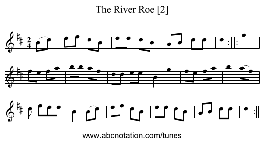 River Roe [2], The - staff notation