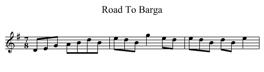 Road To Barga - staff notation