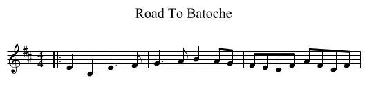 Road To Batoche - staff notation
