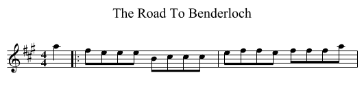 Road To Benderloch, The  - staff notation