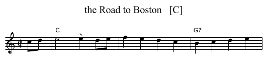 Road to Boston   [C], the  - staff notation