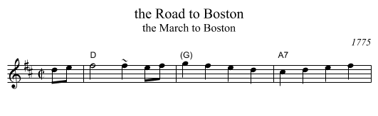 Road to Boston, the  - staff notation