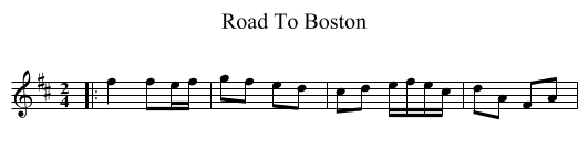 Road To Boston - staff notation