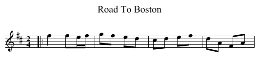 Road To Boston - staff notation