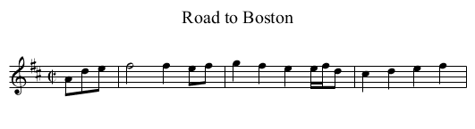 Road to Boston - staff notation
