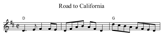 Road to California - staff notation