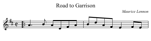 Road to Garrison - staff notation