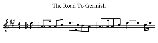 Road To Gerinish, The  - staff notation