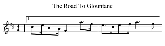Road To Glountane, The  - staff notation