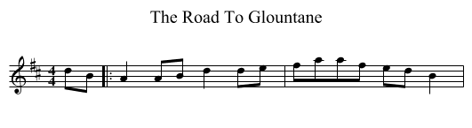 Road To Glountane, The  - staff notation