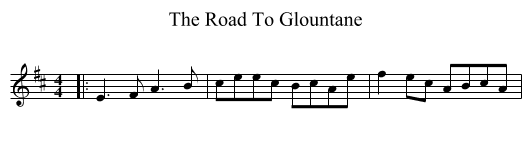 Road To Glountane, The  - staff notation