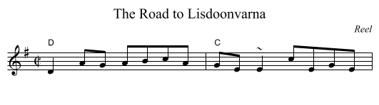 Road to Lisdoonvarna, The - staff notation