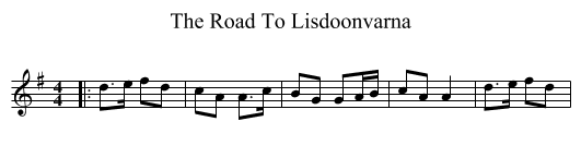 Road To Lisdoonvarna, The  - staff notation