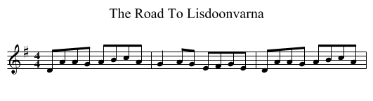 Road To Lisdoonvarna, The  - staff notation