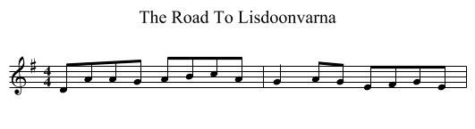 Road To Lisdoonvarna, The  - staff notation