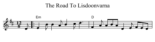 Road To Lisdoonvarna, The  - staff notation