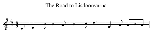 Road to Lisdoonvarna, The - staff notation