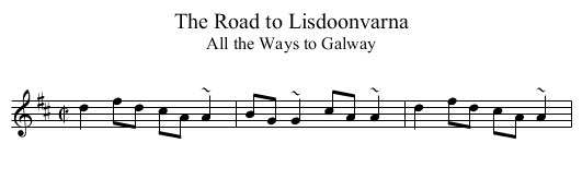 Road to Lisdoonvarna, The - staff notation