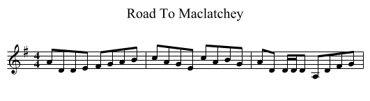 Road To Maclatchey - staff notation