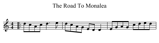 Road To Monalea, The  - staff notation