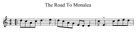 Road To Monalea, The  - staff notation