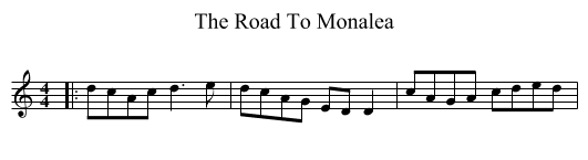 Road To Monalea, The  - staff notation