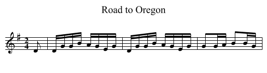 Road to Oregon - staff notation