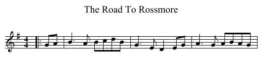 Road To Rossmore, The  - staff notation
