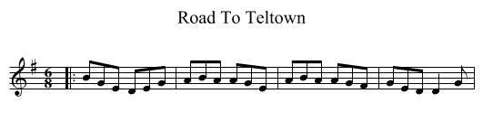 Road To Teltown - staff notation