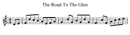 Road To The Glen, The  - staff notation