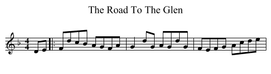 Road To The Glen, The  - staff notation