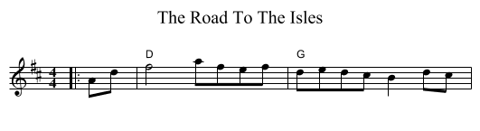 Road To The Isles, The  - staff notation