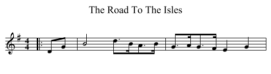 Road To The Isles, The  - staff notation