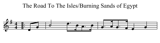 Road To The Isles/Burning Sands of Egypt, The  - staff notation